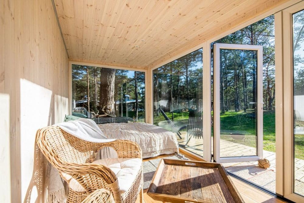 Isoliertes Gartenhaus aus Holz